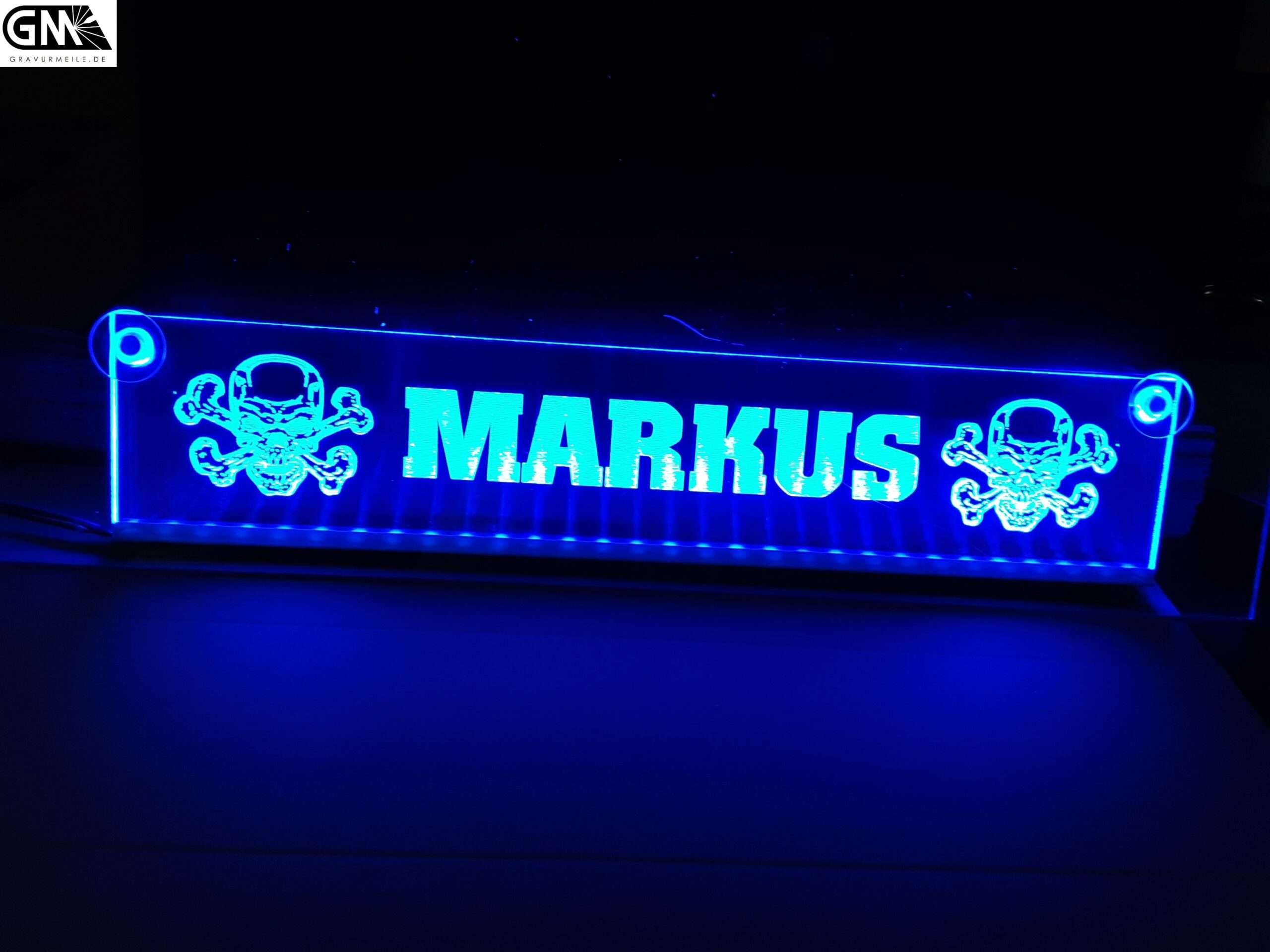 LED Truckerschild / LKW Namensschild Markus - Gravurmeile %