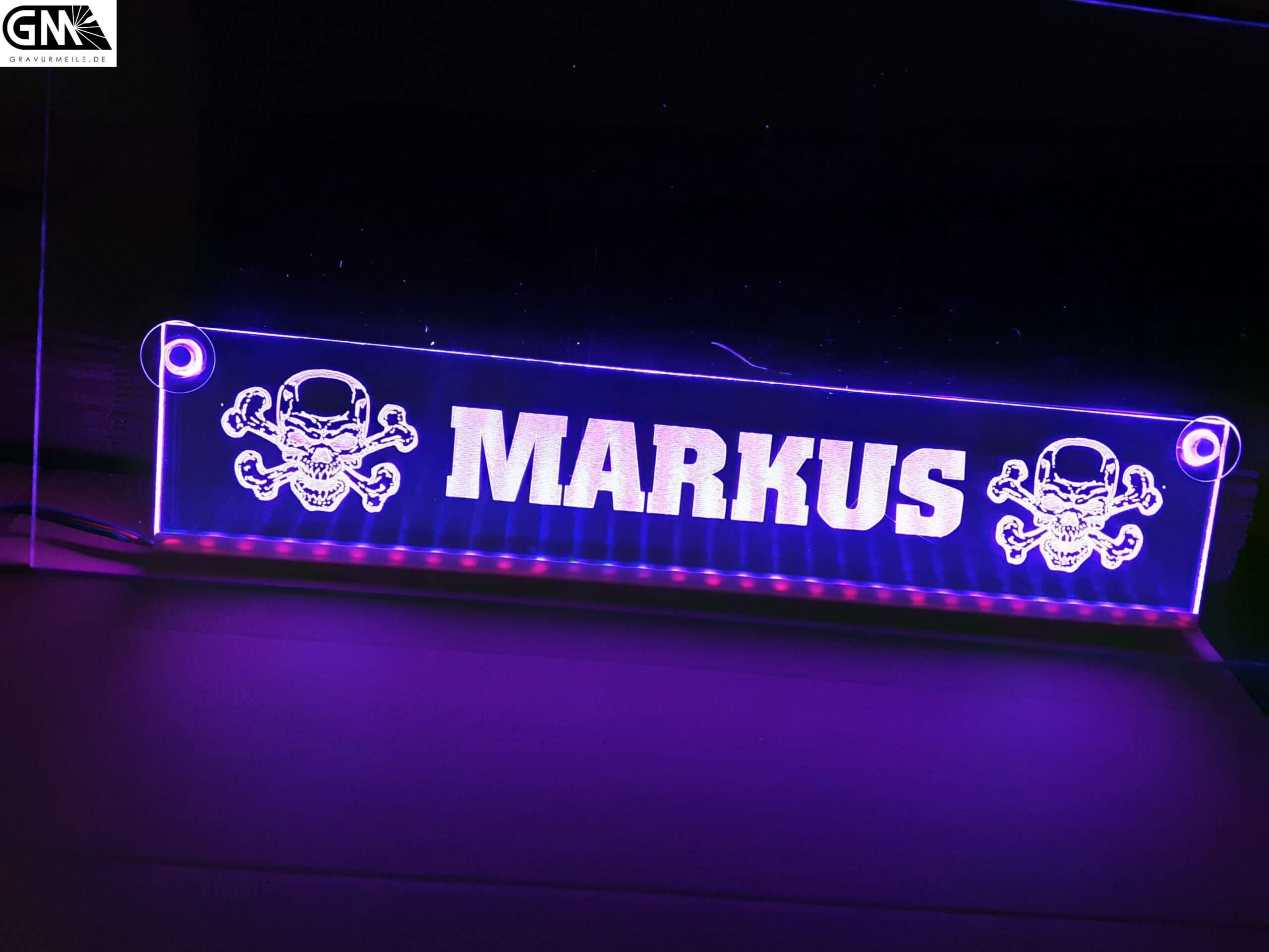 LED Truckerschild / LKW Namensschild Markus - Gravurmeile %